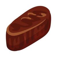 Chocolate truffle icon, cartoon style vector