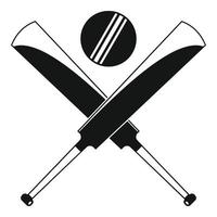 logotipo de bates de cricket, estilo simple vector