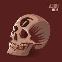 Skull Number 6 Illustration vector