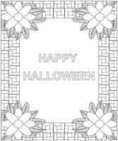 Happy Halloween Border Coloring Pages Free Vector