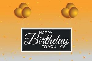 Happy birthday to You golden balloons Vector illustration