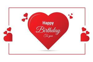 Happy Birthday design concept into Heart Shape. vector