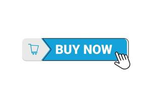 Buy now button with hand cursor vector