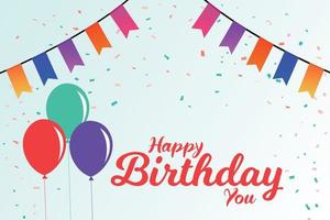 Happy birthday card with balloons party design vector