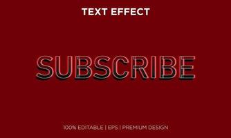 editable text effect style subscribe vector