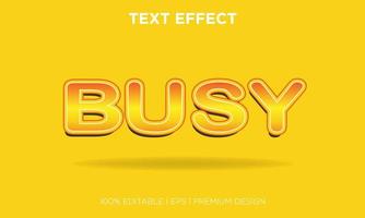 editable text effect style busy vector