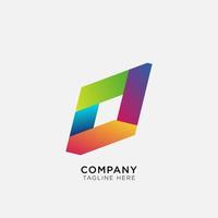 Abstract logo design element gradation color line shape vector