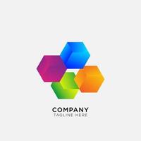 abstract logo design with square shape vector