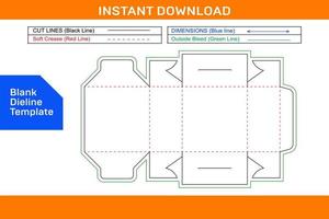 Cake or sweet food box Blank dieline template vector