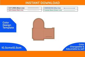 Packaging Custom card envelope dieline template and 3D vector envelope design