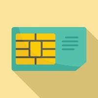 Business sim card icon, flat style vector