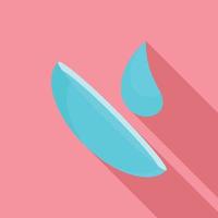 Drop on contact lens icon, flat style vector