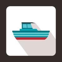 Motor boat icon, flat style vector
