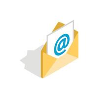 icono de correo electrónico, estilo 3D isométrica vector