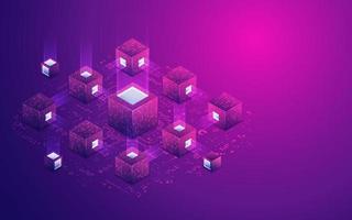 purple block chain vector