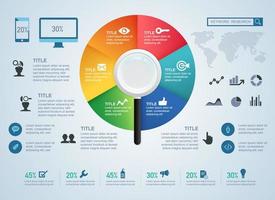 infografía de investigación de palabras clave vector