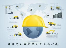 global construction infographic vector