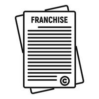 Franchise documentation icon, outline style vector