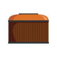Cognac wood barrel icon, flat style vector