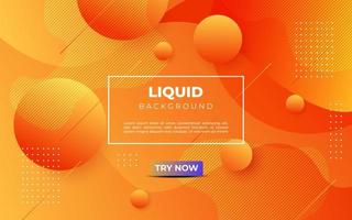 Abstract orange liquid gradient color background. Dynamic texture geometric element design with dots decoration. eps10 vector