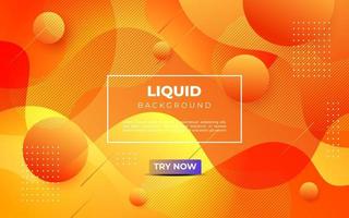 Abstract orange liquid  gradient color background. Dynamic texture geometric element design with dots decoration. eps10 vector