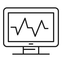 icono de monitor de hospital de frecuencia cardíaca, estilo de esquema vector