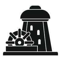 icono de la torre del molino de agua, estilo simple vector