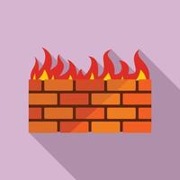 Firewall icon, flat style vector