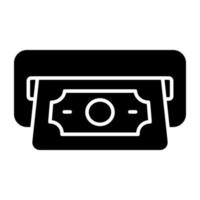 Conceptual solid design icon of money withdrawal vector