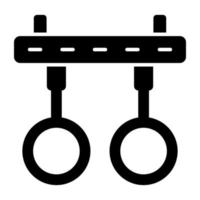 Vector design of gymnastic rings, solid icon