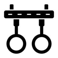 Vector design of gymnastic rings, solid icon