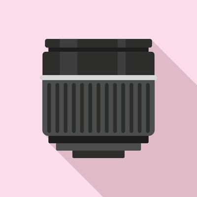 Macro lens icon, flat style