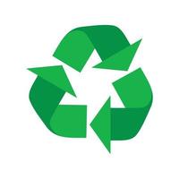 icono de signo de reciclaje, estilo plano vector