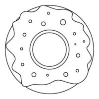 icono de donut, estilo de esquema. vector