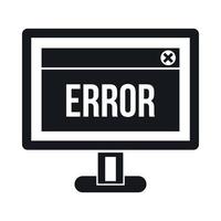 signo de error en un icono de monitor de computadora vector