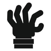 icono de miedo a la mano, estilo negro simple vector