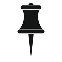 Sharp pin icon, simple style. vector