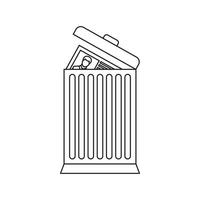 Resume thrown away in the trash can icon vector