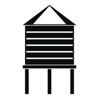 Farm water tower icon, simple style vector