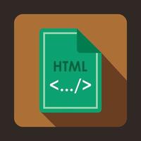 icono de archivo html, estilo plano vector