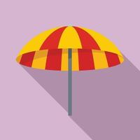 Beach umbrella icon, flat style vector