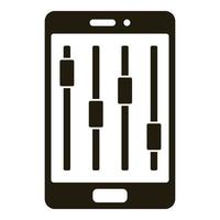 Smartphone equalizer icon, simple style vector