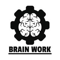 Logic brain work logo, simple style vector