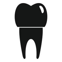 icono de implante de dientes blancos, estilo simple vector