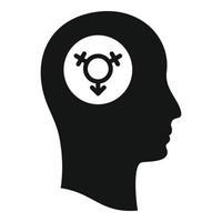 Man transgender icon, simple style vector