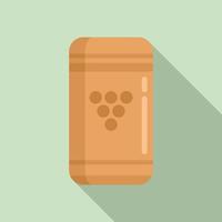 Wine cork icon, flat style vector