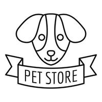 Pet store dog food logo, outline style vector