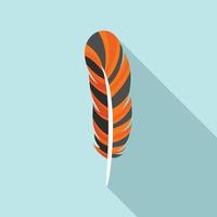 Ethnic feather icon, flat style vector