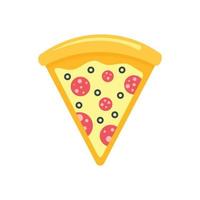 icono de rebanada de pizza, estilo plano vector