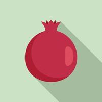 Fresh pomegranate icon, flat style vector